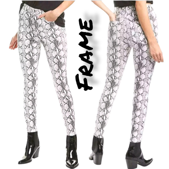 FRAME Denim - NWT Frame Python Print Ali High Rise Cigarette Skinny Jeans